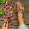 Large Size Women's Slippers Flat Bottom Printed Set Toe Bohemian Cool Slippers Women