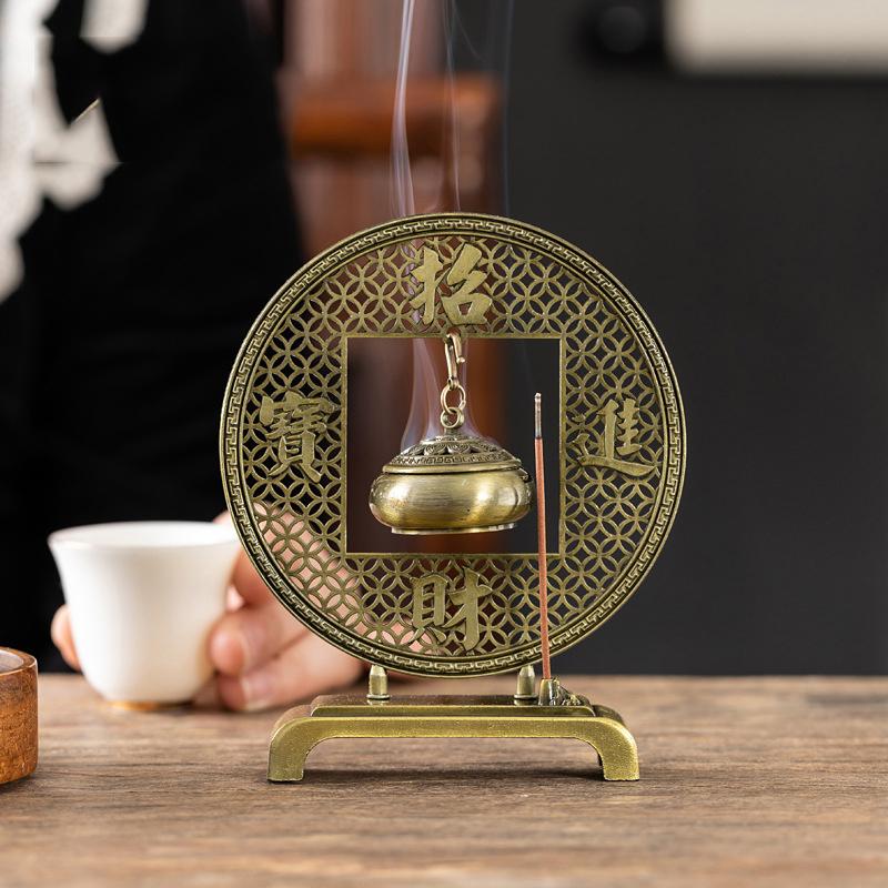 Курильница для благовоний в виде цветка лотоса, ретро, выдолбленная, цинковый сплав, подвесные курильницы для лотоса, благословение, держатель для настурции, домашний офис, декор