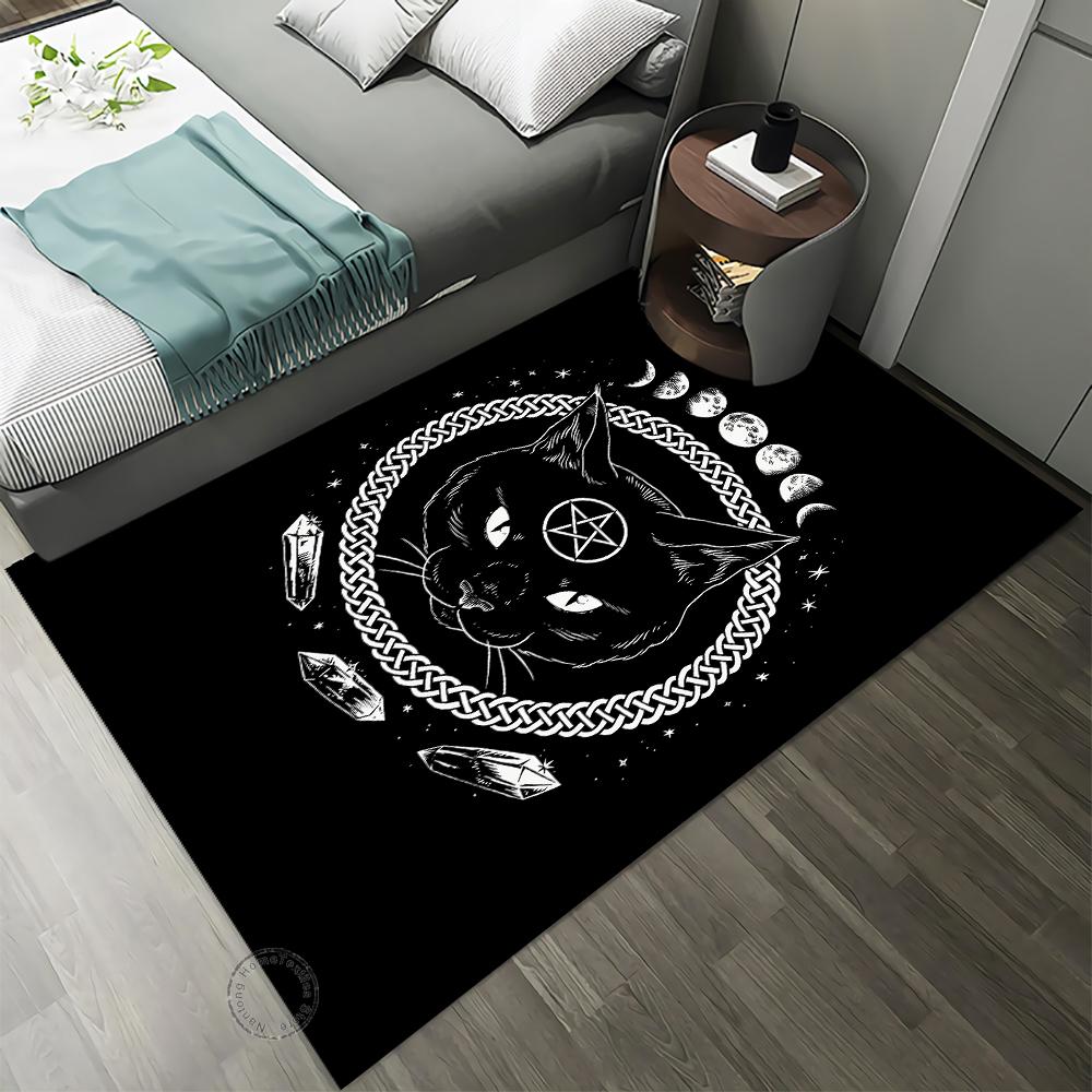 Настраиваемый коврик для гадания Mystery Lounge, напольный коврик для спальни, ковер для комнаты, домашний декор, ковер с черным котом, коврик для гостиной