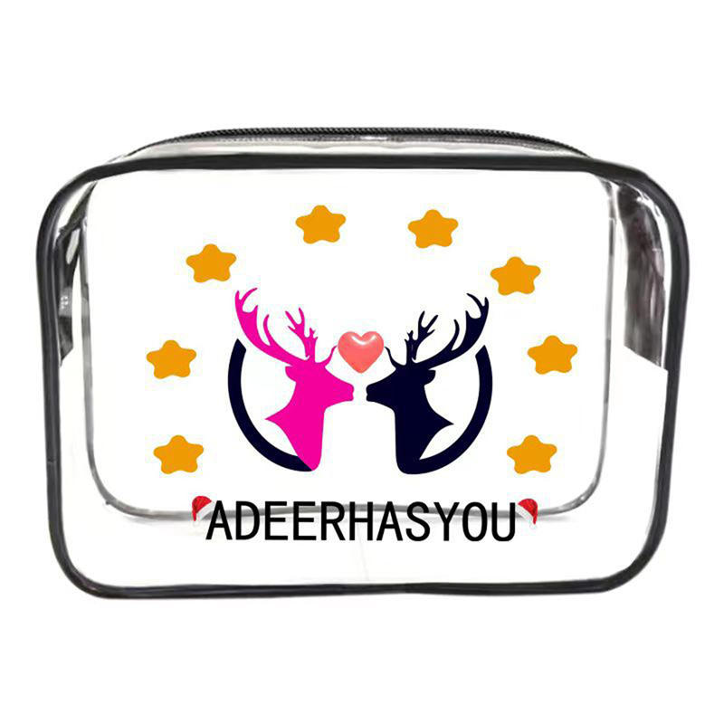 Прозрачная косметичка Рождественские украшения Креативная сумка из ПВХ Косметические кисти для хранения Дамы Женщины Рождественские подарки