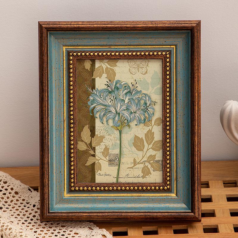 Vintage European-style Photo Frame Empty Frame Display Stand Wall Panels Interior Home Decoration Vintage Wooden Frame