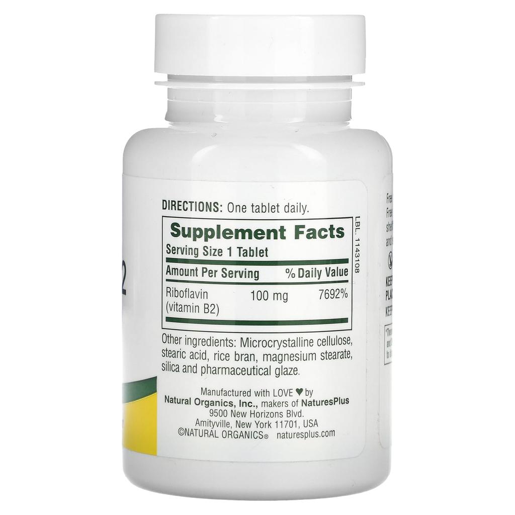Vitamin B-2, 100 Mg, 90 Tablets