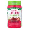 Ревитализирующие жевательные мармеладки D3 + B12 со вкусом клубники, вегетарианские, 60 штук