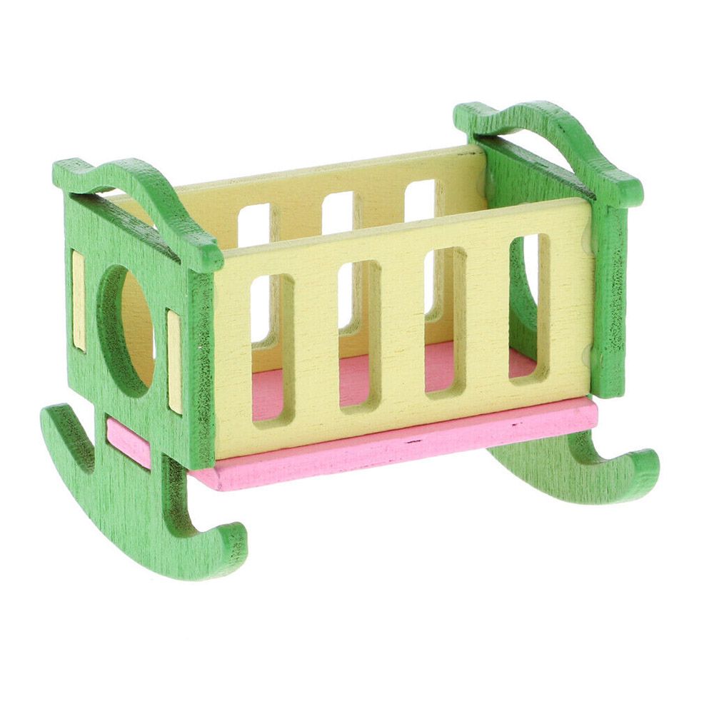 Mini Simulated Toys Nursery Dining Chair Cradle Cot Dolls House Furniture Miniatures Dollhouse