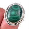 Natural Malachite Gemstone 925 Solid Sterling Silver Jewelry Ring Size 8 n6F51
