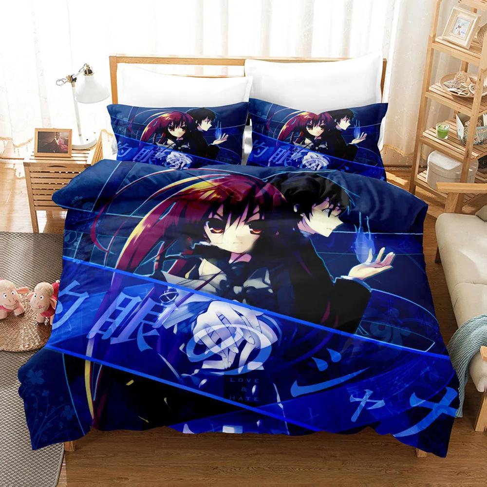 Комплект постельного белья Kawaii Girl Cartoon Shakugan No Shana, постельное белье в стиле аниме, пододеяльник, наборы для домашнего декора, односпальная кровать, размер «king-size», подарок