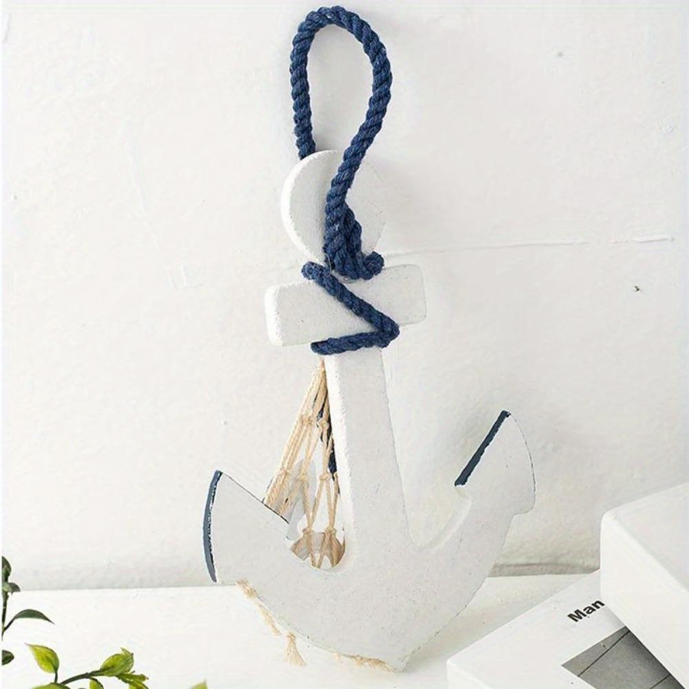 1PC Mediterranean Boat Anchor Ship Wheel Retro Wood Nautical Wall Hanging Ornament Decoration Steering Sailing Home Decor