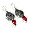 Mozambique Garnet Gemstone 925 Silver Plated Handmade Jewelry Earring 2.08"