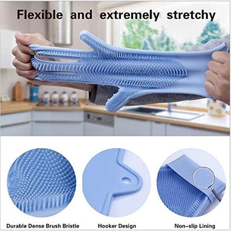 Multifunctional Silicone Dishwashing and Housework Gloves - Heat-Resistant Magic Cleaning Gloves