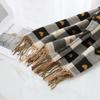 Winter New Imitation Cashmere Scarf Women's Love Plaid Thickened Tassel Neck Korean Version Fashion Versatile Shawl