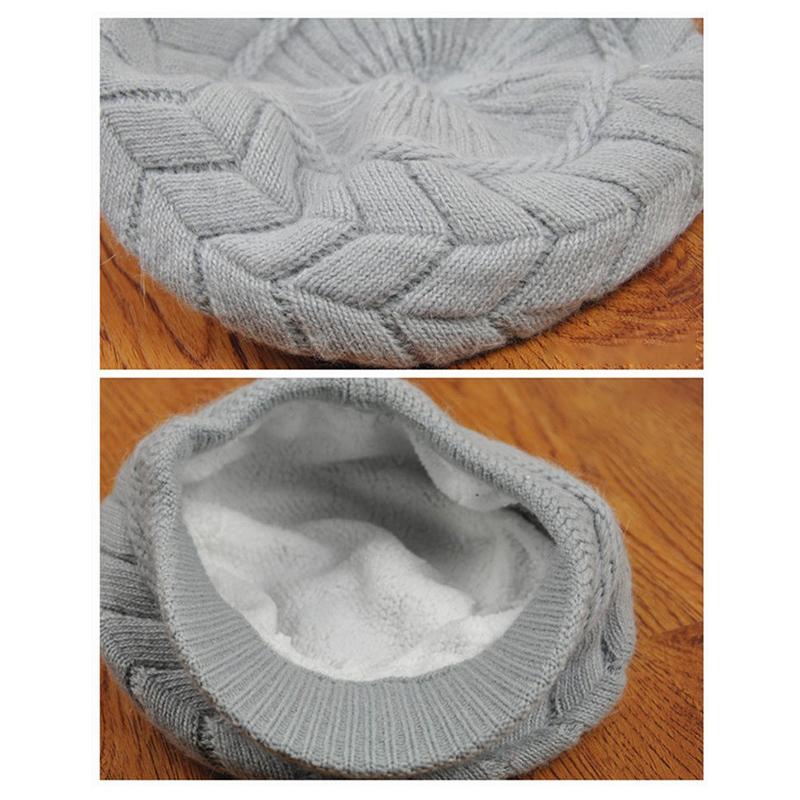 Женская вязаная шапка зимняя теплая вязаная мешковатая шапка-берет шапка-бини лыжная шапка