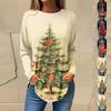 Tee Shirts For Women Fall Casual Long Sleeve Shirts Sweatshirt Retro Printing Christmas Party Top Pullover