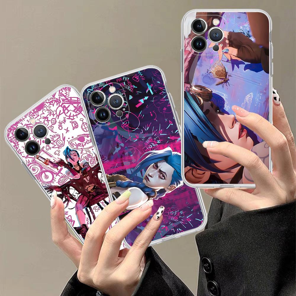 Чехол для телефона Arcane J-Jinx-Vi для IPhone 16 15 14 13 12 Mini 11 Pro XS Max X XR SE 6 7 8 Plus Мягкий силиконовый чехол