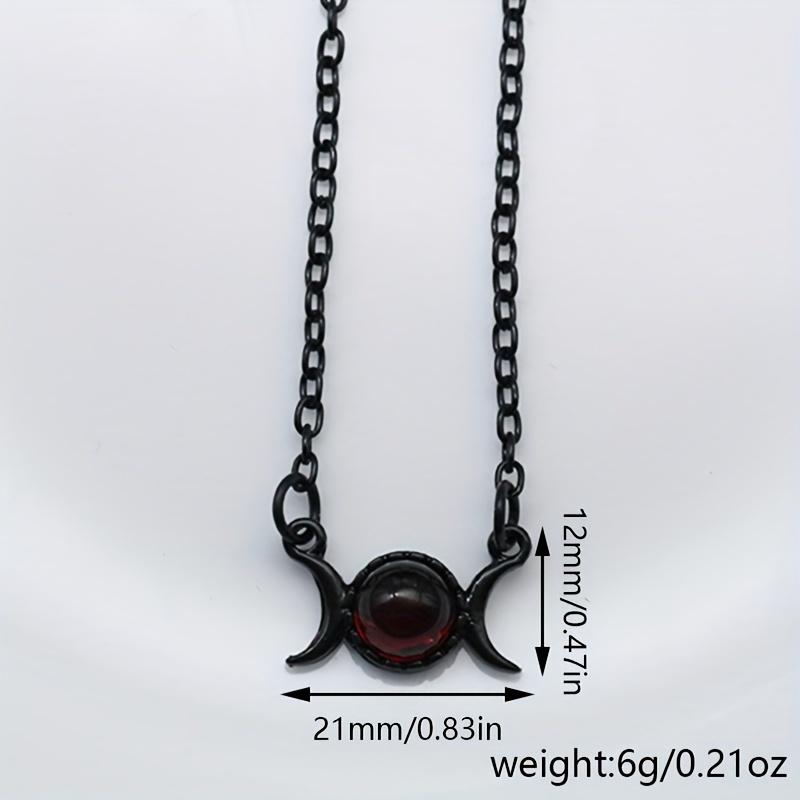 Double Moon Pendant Simple Vintage Creative Design Necklace Natural Stone Pendant Necklace
