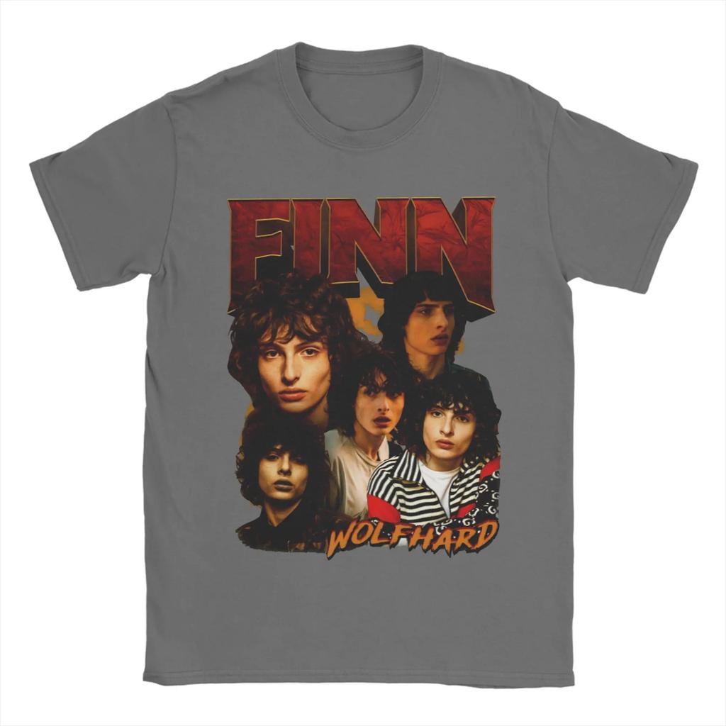 Хлопковая футболка Finn Wolfhard для унисекс Ретро футболки Y2K Дышащая футболка в стиле Харадзюку Оверсайз Дешевая одежда Футболки Харадзюку