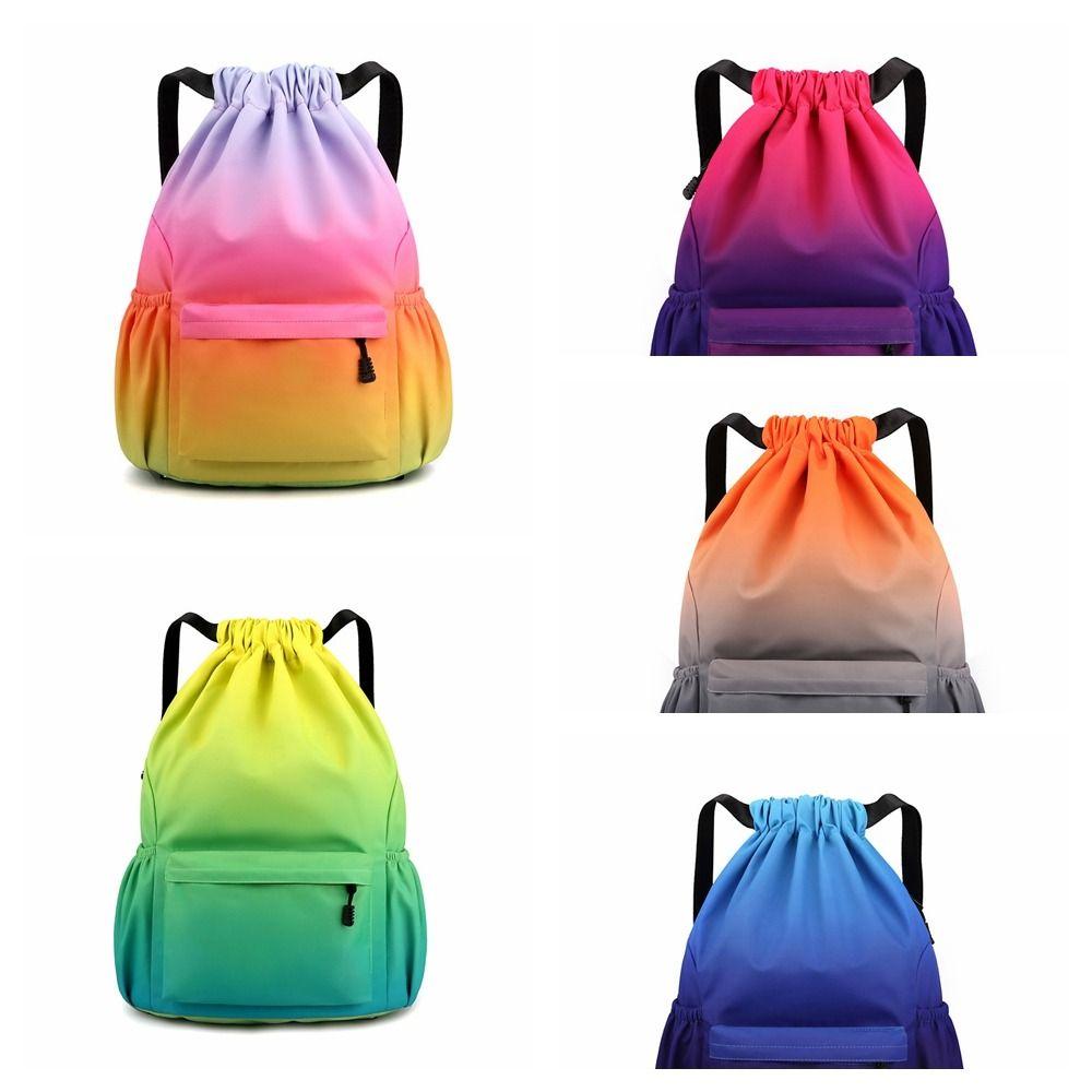 Waterproof Gradient Color Waterproof Bag Nylon Outdoor Camping Fitness Bag  Unisex