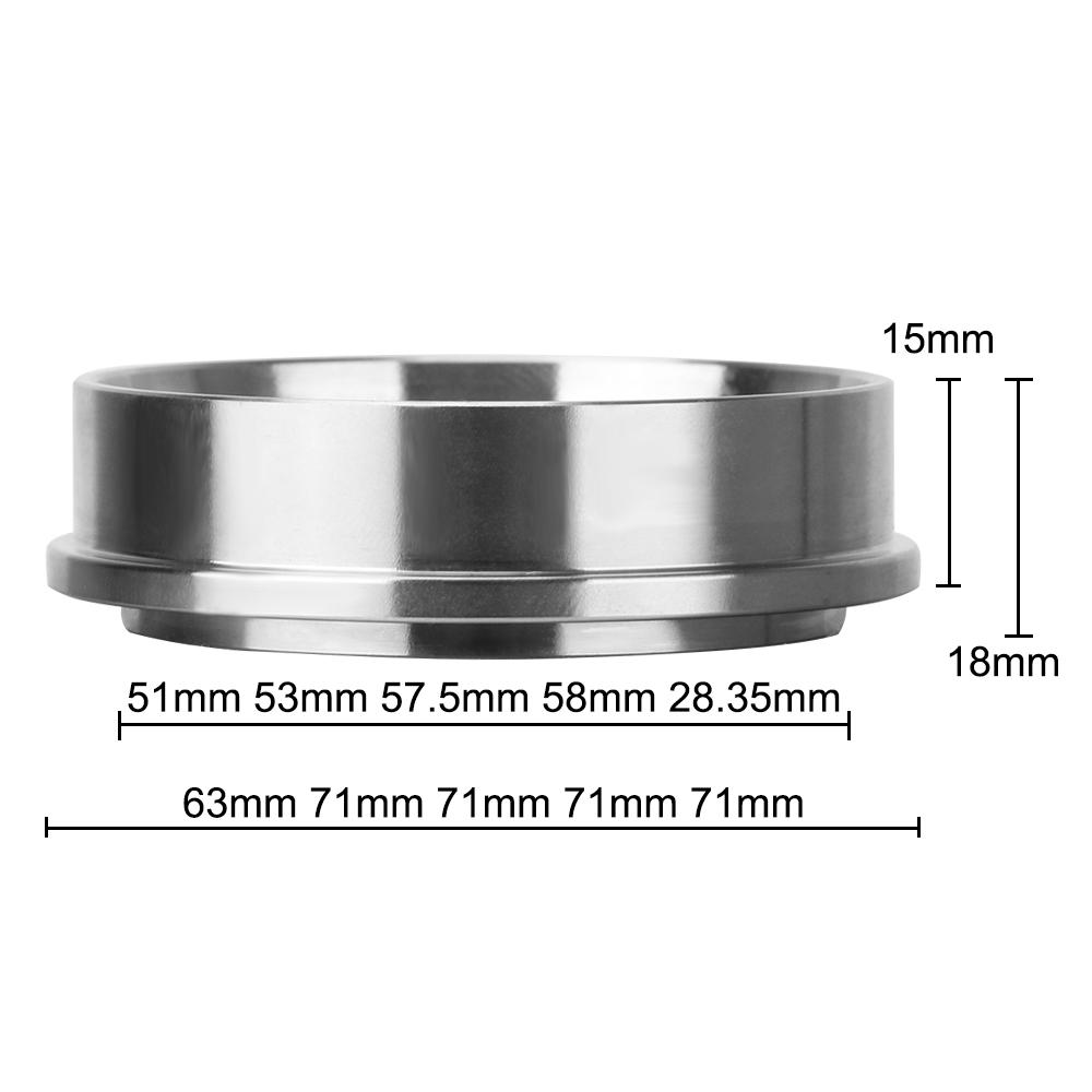 Stainless Steel Coffee Dosing Ring 51/53/58/58.35mm Espresso Barista Tool Coffee Filter Tampers Coffee Powder Funnel For Brewing Bowl Coffee Powder