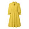 VONDA Женское повседневное платье мини с элегантным воротником-стойкой, длинными рукавами, плиссировкой и оборками