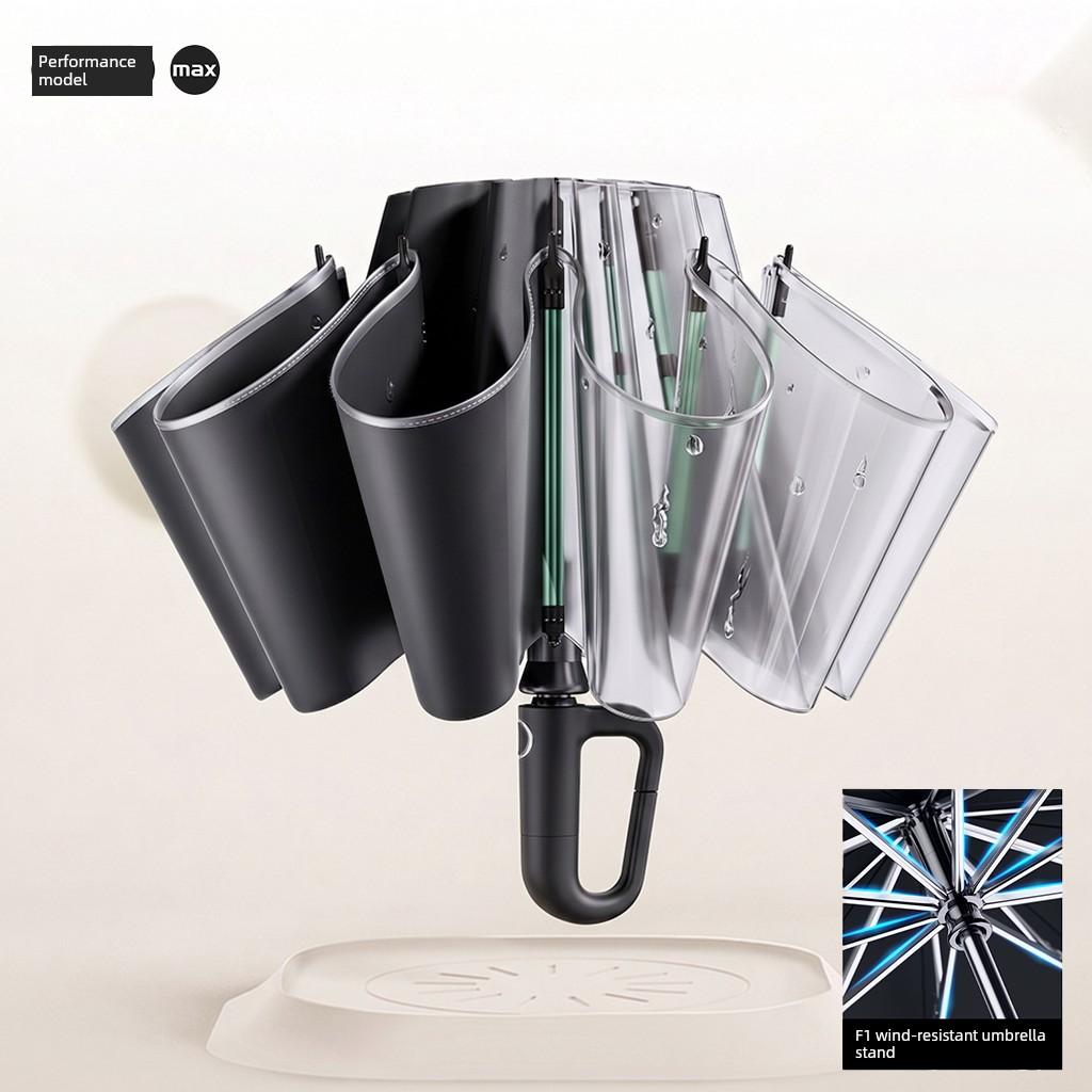 Fully Automatic Reverse Folding Umbrella for Men, Large Size, Reinforced, Suitable for Students, Dual-Use for Sun and Rain, Sun Protection Umbrella