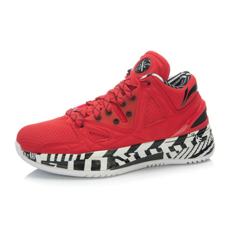 Li Ning WOW 2 Модные Нескользящие Легкие Средние Баскетбольные Кроссовки Мужские Красный Черный Белый ABAJ003-9