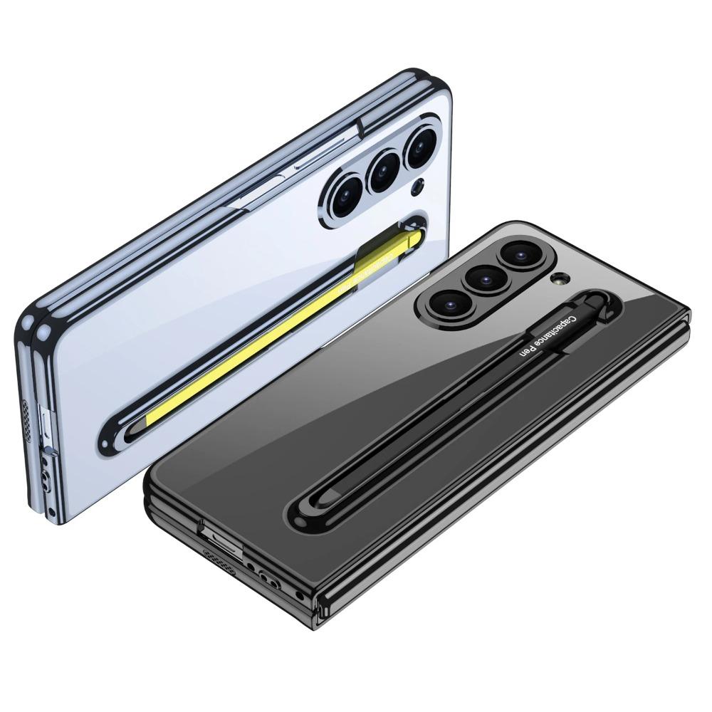 Прозрачный гальванизированный каркас Жесткий ПК чехол для телефона Samsung Galaxy Z Fold 6 5 Чехол противоударный с защитой экрана стилусом