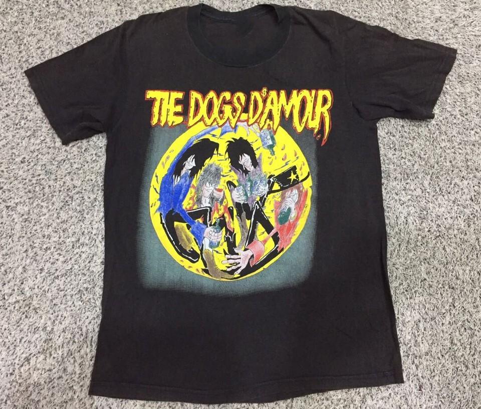 Vtg The Dogs Damour Band Music Tour Cotton Black Full Size Unisex Shirt