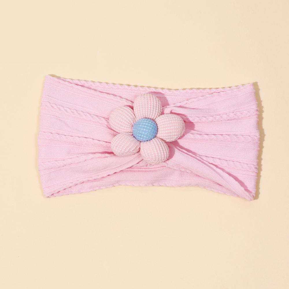 Мягкий нейлоновый платок, 1 шт., подходит для новорожденных девочек, повязка на голову с цветком, эластичная повязка для волос, тюрбан, аксессуары для волос для малышей