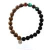 Stones and Minerals. Congo Malachite Pearl Bracelet + Dream Agate + Matte Black Onyx + Made In France.
