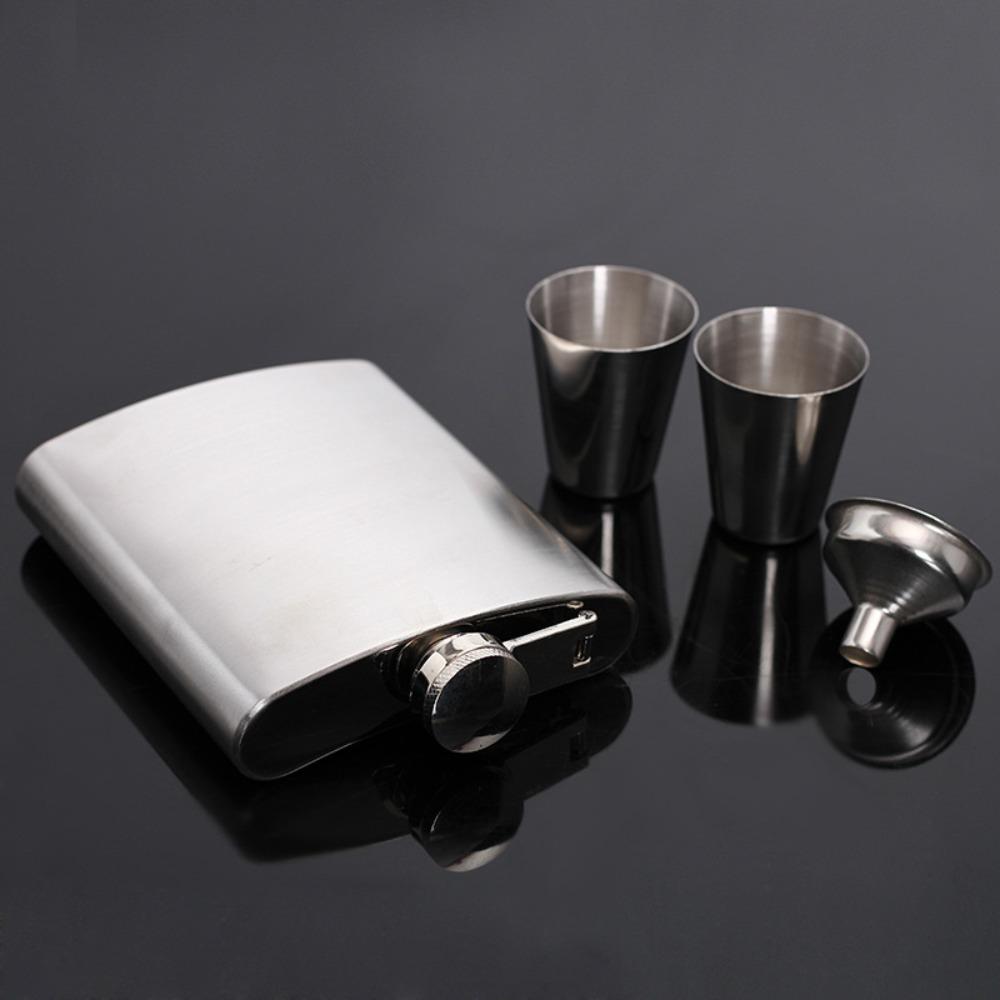 Stainless Steel Wine Pot 7oz Whisky Flask Portable Wine Bottle Set Gifts