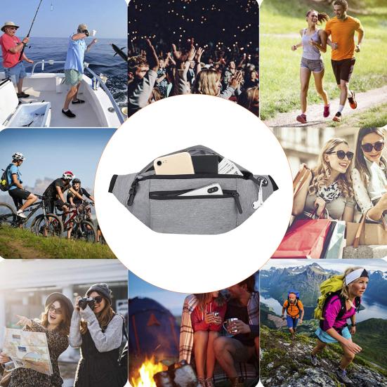 Светоотражающая поясная сумка с разъемом для наушников, карманами на молнии, многоцелевая, поясная сумка, аксессуар для бега