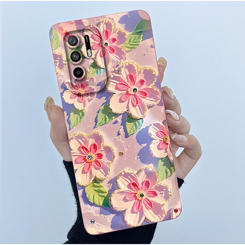 Funda For Oppo A94 5G CPH2211 Case Capa Simplicity Flower Soft Matte Silicone Bumper For Oppo Reno 5Z Reno5 Z 5 Z 5G Back Cover