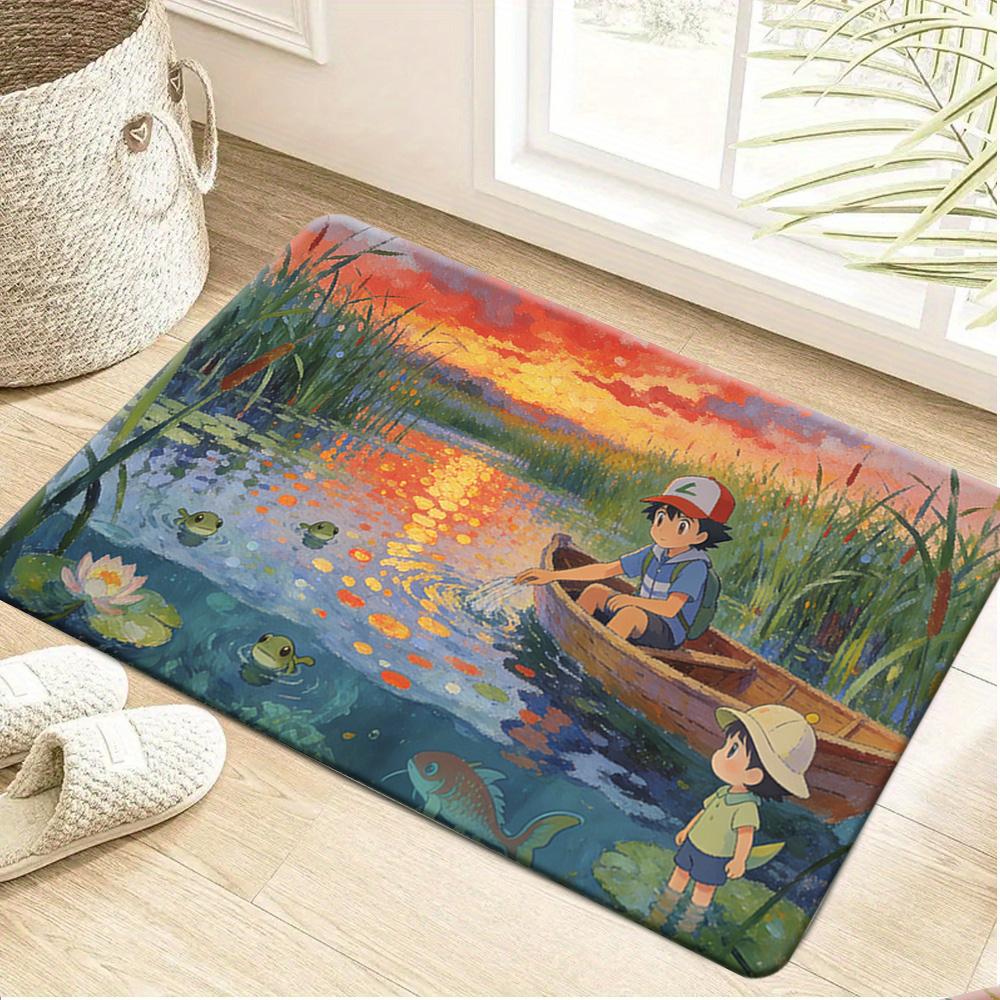 Pokemon Pikachu and Eevee Swimming Pool Print Non-Slip Doormat