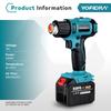 Yofidra 550℃ Electric Heat Guns Heat Hot Air Gun 2 Gears Wind Speed 6 Gear Optional LED Display Cordless Rechargeable Heat Gun for Makita 18V Battery