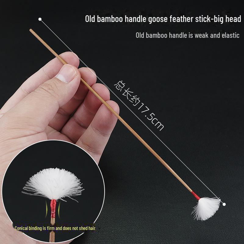 Профессиональный инструмент для чистки ушей с бамбуковой ручкой и перьями курицы и журавля