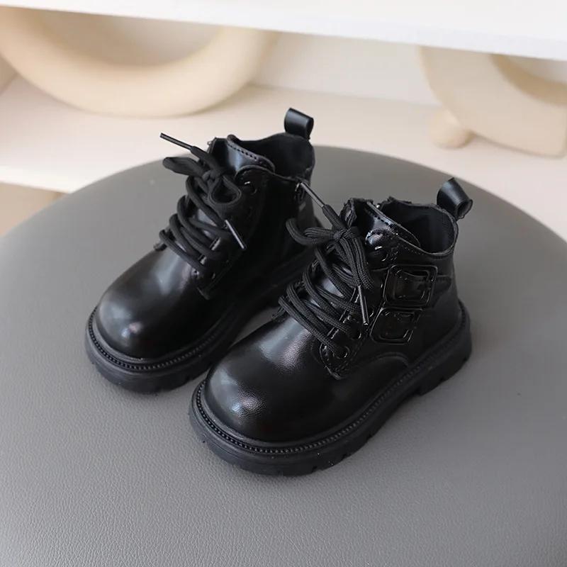 2024 Autumn Zapatos Children Shoes Simple Soft Soled Kids Casual Shoes Trendy Versatile Girl Ankle Boots Anti Slip Winter Boots