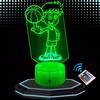 Lampe De Chevet 3D LED Basketteur Enfant Basket-ball, Veilleuse Changement De Couleurs, Lampe Tactile Cadeau Noël Anniversaire