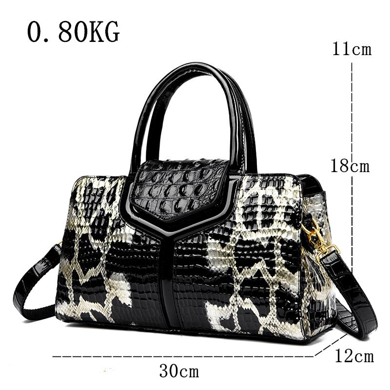 Luxury New Crocodile Cowhide Women's High Quality Leather Bag Large Capacity Female One Shoulder Handbag Boston Pillow Bag