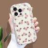 Для iPhone 16 15 14 Samsung S25 S24 S23 A06 A13 A14 A15 A16 A55 Redmi 14C 13C Note 14 13 12 Мягкий силиконовый чехол для телефона с волнистым краем и рисунком свежей розы