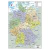 English-Germany Map-Administrative Map,Wall Decor for Home,Classroom,Indoor/Outdoor,Educational Poster,Travel Tool,Unframed
