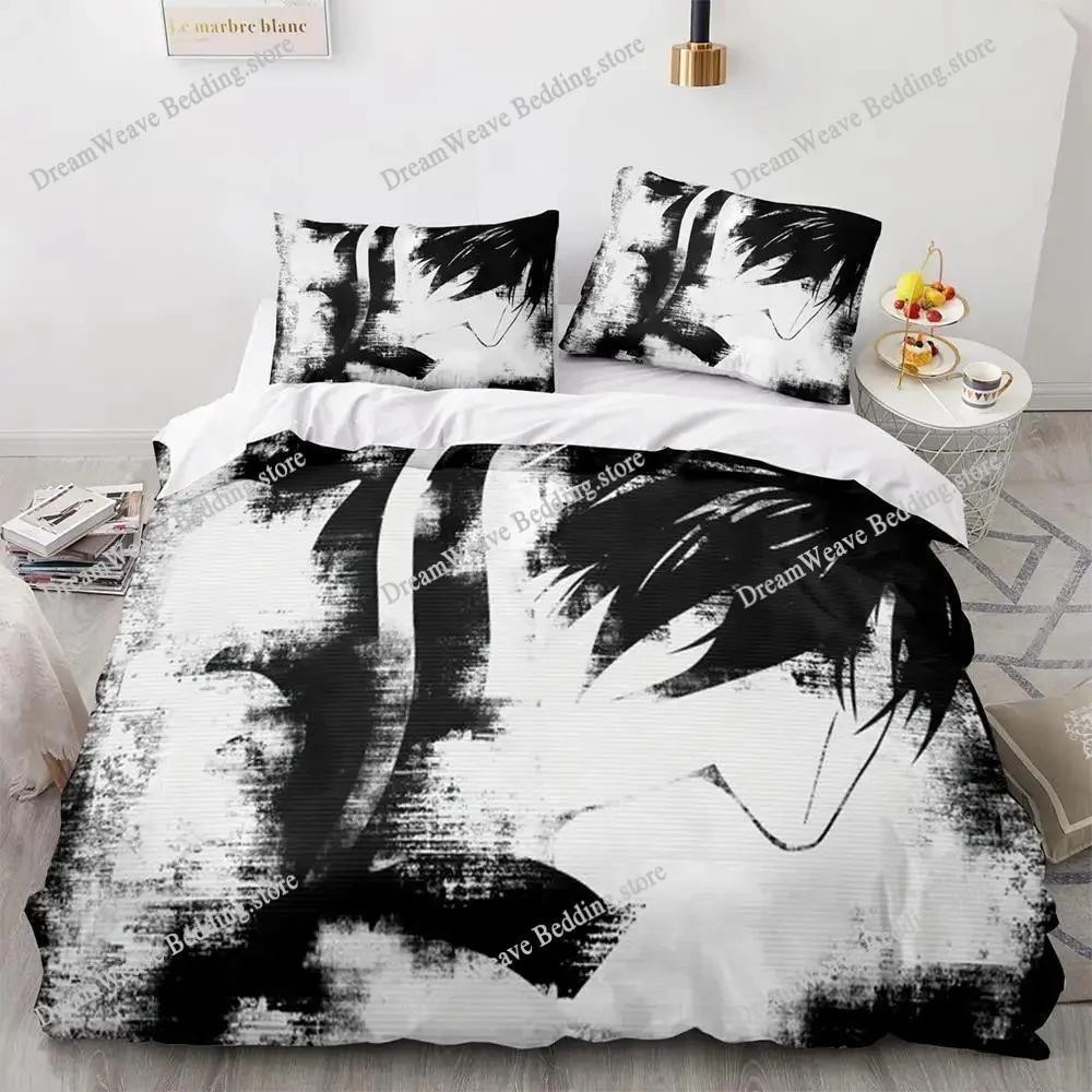 Постельное белье Death Note Односпальный Полуторный Двуспальный Кингсайз Комплект постельного белья Взрослый Детский Спальня Комплекты пододеяльников 3D-принт Аниме Death Note