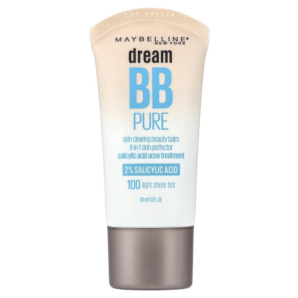 Maybelline Dream BB Pure, Очищающий Бьюти-Бальзам для Кожи, Легкий Прозрачный Тон 100, 30 мл (1 жидкая унция)