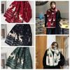 Deer Christmas Scarf Red Winter Cashmere Scarves Cute Wool Knitted Scarf  Girl