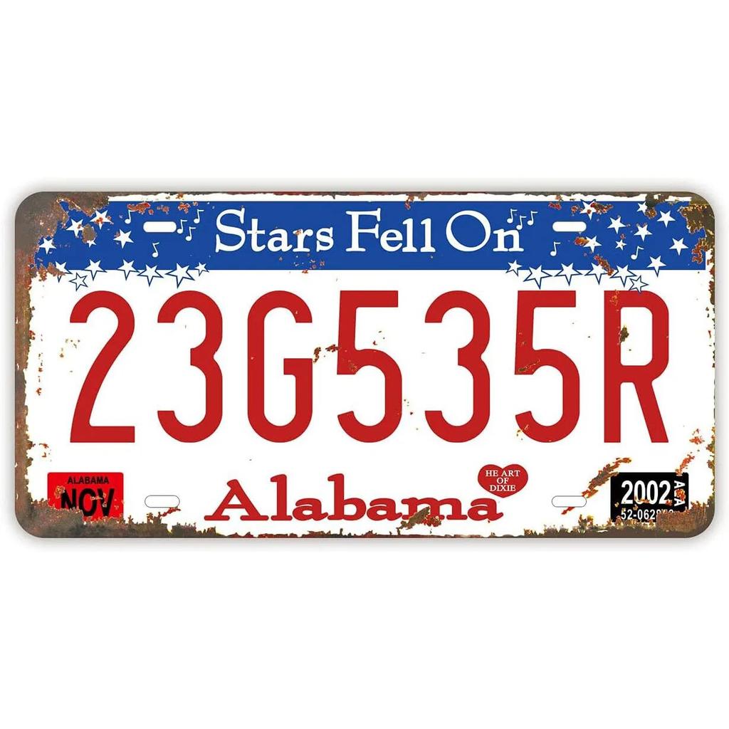 License Plate USA Retro Car Metal License Plate Novelty Wall Decoration Auto License Plate Signs Front Cover Garage Cafe Pub Bar