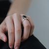 Уникальное кольцо с инкрустацией драгоценным камнем, изогнутое, с покрытием из настоящего 18-каратного золота, простое, модное