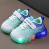 Детская повседневная обувь со светодиодной подсветкой, дышащая спортивная обувь с мультяшной сеткой для мальчиков, трендовые кроссовки для девочек
