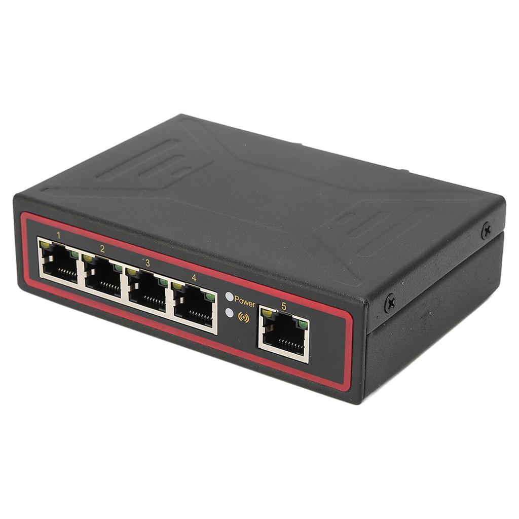5-портовый коммутатор Ethernet на DIN-рейку, монтаж на DIN-рейку, промышленный дизайн, резервное питание, быстрый