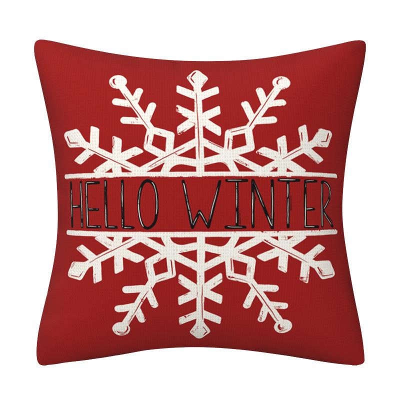 New Christmas Pillowcase Living Room Decoration Striped Snowflake Pillowcase Winter Farm Sofa Pillowcase