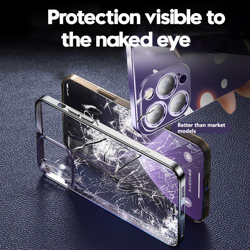 Ультратонкий прозрачный чехол с официальным покрытием для Iphone 14 13 12 11 Pro Max Mini Xs X Xr 7 8 Plus, защитное стекло для камеры Hd, Flim Cover