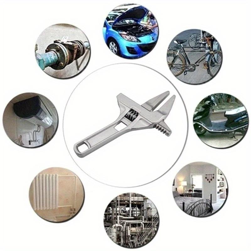 Универсальный алюминиевый гаечный ключ, многофункциональный, с большим отверстием, регулируемый ключ для ванной комнаты, ручные инструменты для ремонта сантехники в ванной комнате