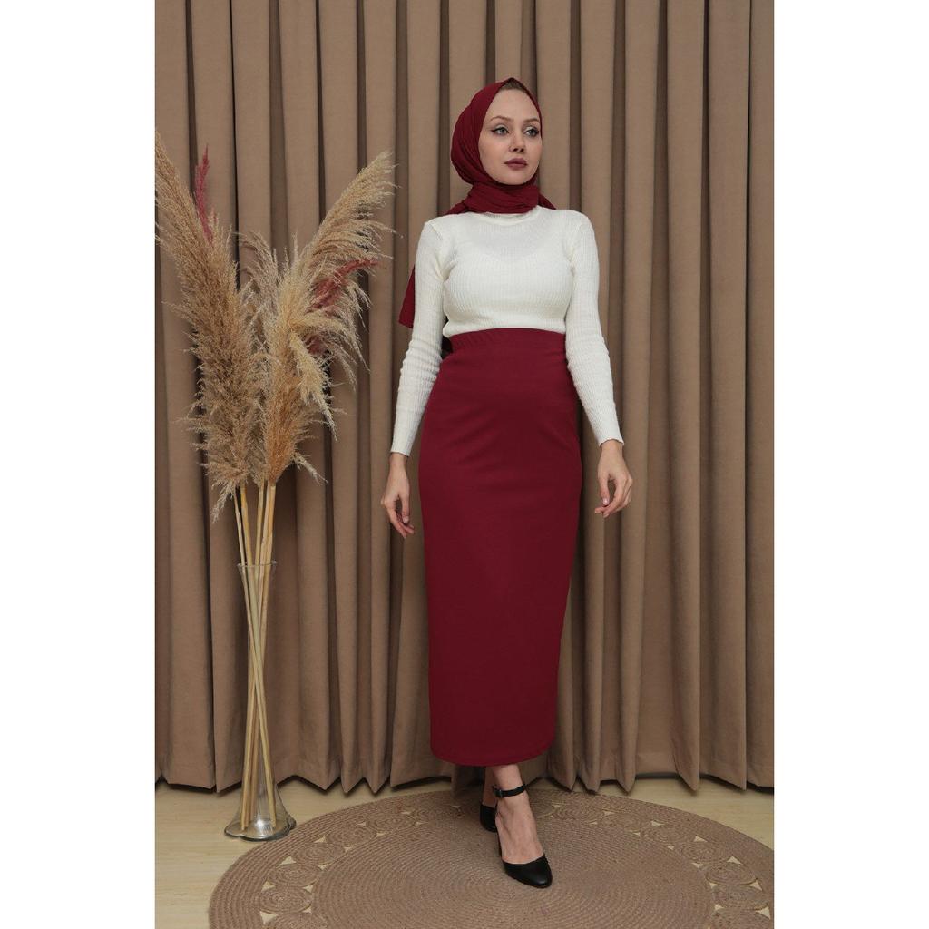 Женская черная юбка-карандаш на эластичном поясе